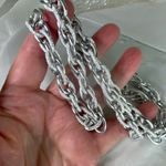 Vintage Germany double link silvertone chain necklace Silver Photo 1