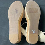 Marc Fisher WO SIZE 9.5 LEATHER OATMEAL TAN ANKLE STRAP SANDAL 2” WEDGE HEELL Photo 9