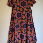 LuLaRoe  Carly T-Shirt Dress XS S M 4 6 8 I0 Black Pink Orange Geometric Floral Photo 9