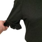 SheIn Black Ribbed Waist Top with Fringed Sleeves BRAND NEW NEVER WORN Photo 3