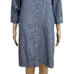 Talbots Polka Dot Chambray Button Down Shirt Dress Size 10P Coastal Denim Photo 0
