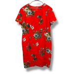 Black Halo  Jodee Red Floral Sheath Dress Women’s Sz 18 Short Sleeve‎ Knee Length Photo 2