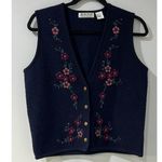 DRVS Design Resource 100% wool floral button up vest sz medium Black Photo 0