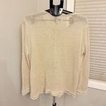 Chico's 100% Linen Long Sleeve Crewneck Pullover Sweater Coverup Beachy Size L Photo 1