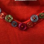 Quacker Factory  orange‎ v-neck buttons 3/4 sleeve Photo 3