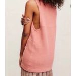 Free People Peach Pink Textured Ribbed Knit Cotton Blend Isla Ottoman Tunic Photo 2