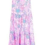Lilly Pulitzer NWT Dezi Off-The-Shoulder Maxi in Pink Isle Snappy Turtle Dress S Photo 0