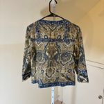  NWOT Women's Embellished Open Blazer Jacket Blue Multi S (Chico's 0) Photo 3