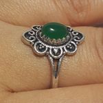 Onyx Green sterling silver gemstone ring no stamp Ring size - 6.75 Photo 1