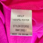 NWT Oddy Bright Pink Wrap Maxi Dress Smocked Waist Tie Back Detail Flowy Sleeve Photo 6