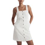 Madewell NWT Denim Square Neck Sleeveless Mini Dress in Tile White Size 14 Photo 13