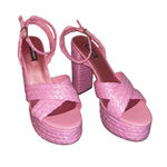 Nine West Pink Rattan Platform Sandals – Size 9.5 - NWT Photo 0