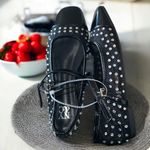 NEW NY & C Mary Jane Ballet Flats with Rhinestones Square Toe Black Mesh Fabric Size 8 Photo 2