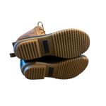 JustFab  Tan and Navy Lace-Up Duck Boots Photo 5