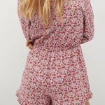 Mango EUC - MNG 'Simone' Floral Romper in Fuchsia - Size XL Photo 3