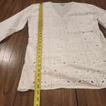 646 Main white eyelet embroidered short sleeve top tunic large 100% cotton Size XL Photo 9