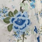 NWT Crazy Horse Liz Claiborne L Cream Blue Floral button down embroidered shirt Size L Photo 9