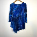 Clara Sunwoo Sun Woo Navy Blue Tropical Kerchief Angle Hem Tunic Top Travel M Size M Photo 2