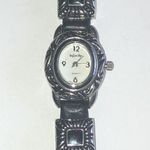 infinity  Silver Tone & Black Boho Band Watch Wristwatch NEW BATTERY Photo 2