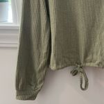 Hollister  Waffle Knit Top Women’s Small Tie Front Crop Keyhole Oversize Slouchy Photo 1