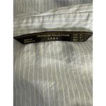 ZARA Oversized Striped Boat Neck Button Down Collar Shirt Long Sleeve XS Blue Photo 7