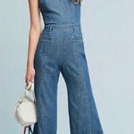 Pilcro and the Letterpress  Anthropologie Halter Neck Denim Jumpsuit Photo 0