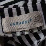 ZARA 💲 KNIT Black White Stripe Peplum Top Blouse S Photo 5