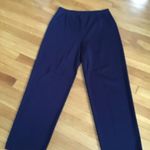 EXCLUSIVELY MISOOK BLUE ACRYLIC WIDE LEG PANTS. XL Photo 3