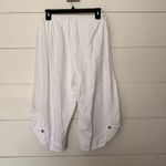 Oh My Gauze Women’s 3 White Cropped Pants LagenLook Artsy Minimalist Size XL Photo 3
