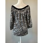 Karen Kane  Off Shoulder Zebra Print Sweater Black/White Size Medium Photo 3