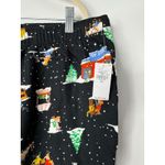 Old Navy NEW Cozy Flannel Pajama Pants XXL Winter Village Holiday Print Black Photo 3