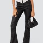 Edikted Black Flare Faux Leather Pants Photo 0