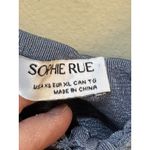 Sophie Rue M Slinky Front Tie Blouse Blue Dust Size Xl Peasant Cropped Puff Photo 4