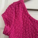 Maeve Anthropologie Socialite Popcorn Top Hot Pink Size M Photo 3