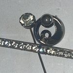 Lot of 3 Silver Tone CZ Rhinestone Brooch Shoulder Pins Stick Pin Photo 2