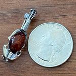 Sterling Silver Vintage  Amber Miniature Violin Pin Brooch Photo 6