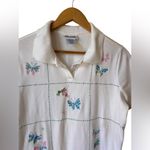 Blair  Coquette Core embroidered Butterfly Top Pastel Short Sleeve Size M Photo 7