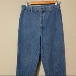 Vintage Sunset Blues By Chic High Rise Straight Leg Flat Front Jeans Split Ankle Blue Size 10 Photo 7