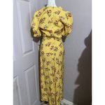 Jill Stuart  Puff Sleeve Yellow Floral Fit & Flare MIDI Dress 0 Photo 5