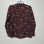Isabel Marant Etoile Floral Burgundy Shirt Top Long sleeve Cotton size 42 US 12 Photo 4
