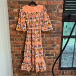 Aura  womens Just Follow Me floral tiered boho maxi dress orange XL Photo 5
