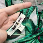 Miken Peplum Hem Sheer Swim Cover Up White Emerald Tropical Size S New Green Photo 5