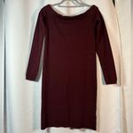 Club Monaco Burgundy Red Off The Shoulder Long Sleeve Sweater Dress Small Photo 1