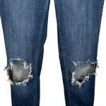 Free People SZ W25 Skinny Jeans Distressed Rips Mid-Rise Stretch Zip-Fly Blue Photo 2