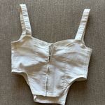 ZARA  Corset Top Denim White Crop Photo 4