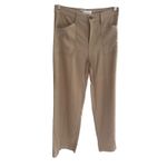 Evereve Wide Leg Crop Pants Linen Blend Khaki High Waist Career Casual Size 27 Photo 4