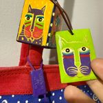 Vintage Laurel‎ Burch Colorful Cat Purse Tote Photo 6