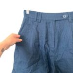 & Other Stories & OTHER STORIES Linen High Waisted Shorts Navy NWT Sz 4 Photo 3