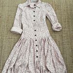 Rachel Antonoff Fanny Pleated Shirt Dress Size 0 Pink & Black Photo 3