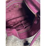 Tory Burch  Priscilla‎ Purple Leather Shoulder Bag Satchel Hobo Bag Front Pocket Photo 13